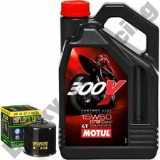 Hiflo Filtro oil filter HF153RC and Motul 300V fully synth 15w50 4L for Ducati