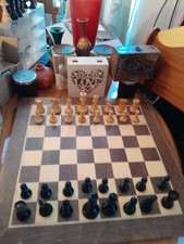 Vintage Staunton Chess Set Pieces, Weighted, Felted & Lacquered & Board-607TRLL