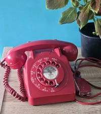Red Rotary Dial GPO Telephone