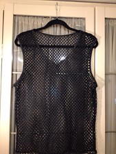 MENS Black Mesh Vest 40/42” Gay/Fetish Int
