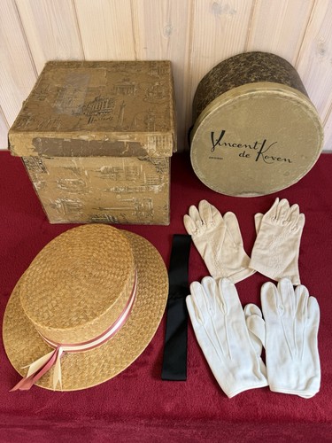 Vintage straw boater - vintage, 6