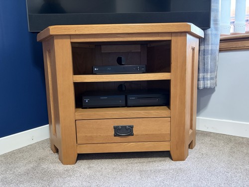 Solid oak corner unit - tv, in