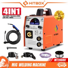 4 IN 1 LED MIG Welder Gasless/Gas 200A 220V Inverter ARC MIG TIG Welding Machine