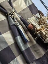 Marks And Spencer Curtains Brown&Gold Check Lined 