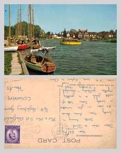 Vintage postcard the river - vintage,