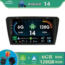 10.1” CarPlay BT Android14 Sat Nav Car Radio 6+128GB For Skoda Octavia 2014-2018