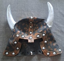 Warrior Viking Style Helmet and Horns, Brown, One Size Halloween, Stag Parties