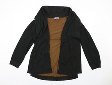 Michele Hope Womens Black V-Neck Viscose Blend Cardigan Size 14