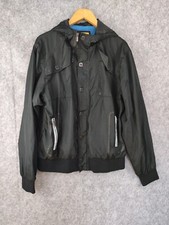 Men's Petroleum Black Lightweight Hooded Windbreaker Jacket XL Coat Full Zip