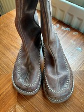 Destroy Vintage Y2k 90s Retro Embroidered  Women's  Boots  Brown UK 6 EU39 Warm