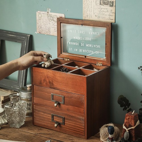 Rustic wooden glass - glass, jewelry