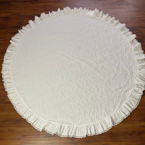 Eyelet ruffle round tablecloth - round,
