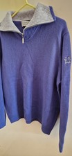 Pringle Vintage Nick Faldo 1/4 Zip Lambswool Women’s Jumper Size Medium Blue