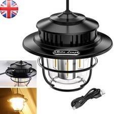 LED Camping Lamp Retro Hanging Tent Lamp Portable Stepless Dimming Camping Light
