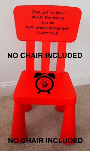 Time out chair vinyl - out, decal