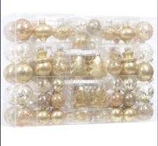 Gold Christmas Baubles, Gold