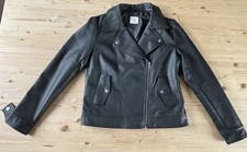 Ladies Biker Jacket. Black Faux Leather. 10. New Without Tags