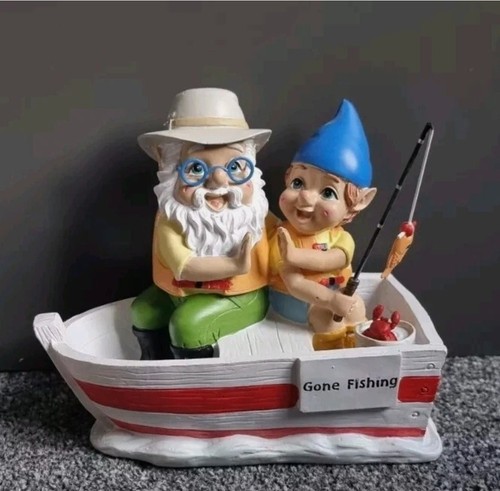 Mini fishing boat gnome - mini,