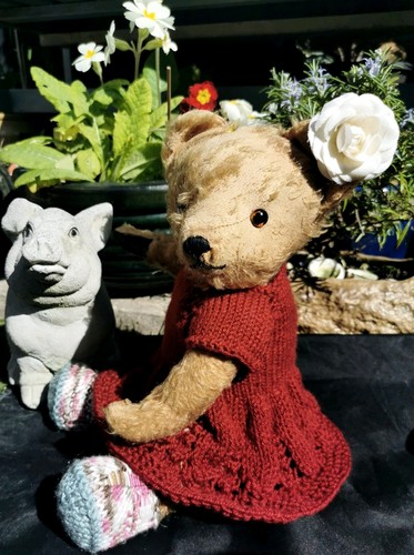 Hand knitted teddy - , bear