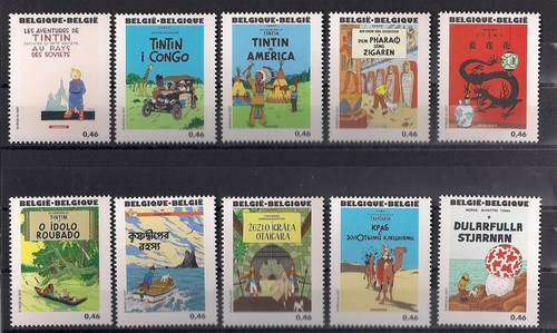 Belgium 2007 tintin covers - belgium,