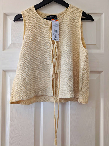 Beige knit sleeveless - knit,