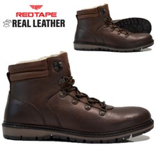 MENS LEATHER FUR WALKING OUTDOOR HIKING TRAIL DESERT ANKLE WORK SHOES BOOTS SIZE