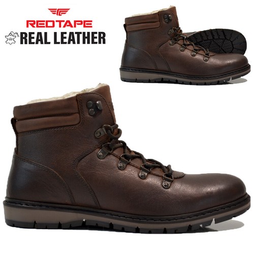 Mens leather fur walking - leather,