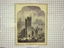 Original Old Antique Print