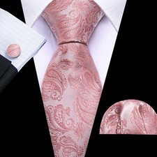 Pink Paisley Mens Tie Hankie