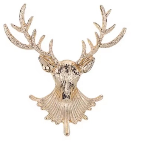 Large gold bronze stag - 3d,