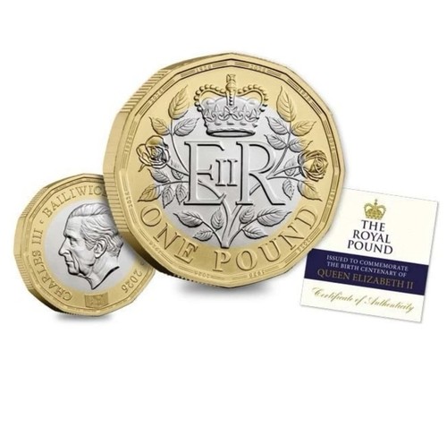 Inaugural royal pound - pound, £1