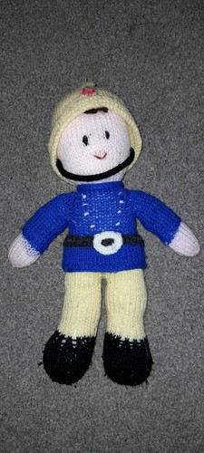 Hand knitted fireman - hand, sam