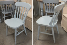 x2 Painted Farmhouse Slat-Back Chairs- F&B parma grey, choice of colours