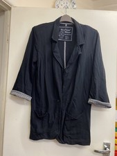 Woman’s Primark Denim Co Boyfriend Blazer Black With Pockets & 1 Button U.K. 18