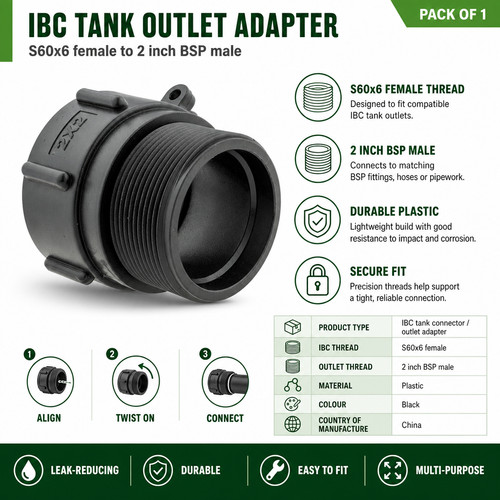 Ibc tank connector water - tank, butt