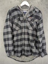 Smith's Workwear Lumberjack Shirt Jacket Size Medium Sherpa Lined Hooded Flannel