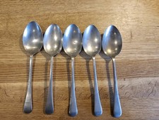 5x Vintage Stainless Nickel Plated Table Spoons