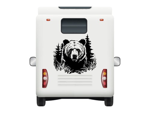 Grizzly bear camper decal - bear,