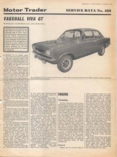 Vauxhall Viva GT Motor Trader Service Data No. 488 1970