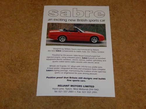 Reliant sabre 8ti - (scimitar), 1.8ti