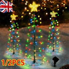 2X Solar Powered LED Christmas Tree Stake Star Light Outdoor Yard Garden Pathway
