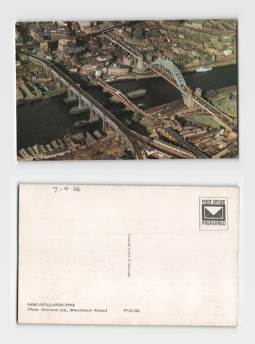 Postcard aerial view tyne - postcard,