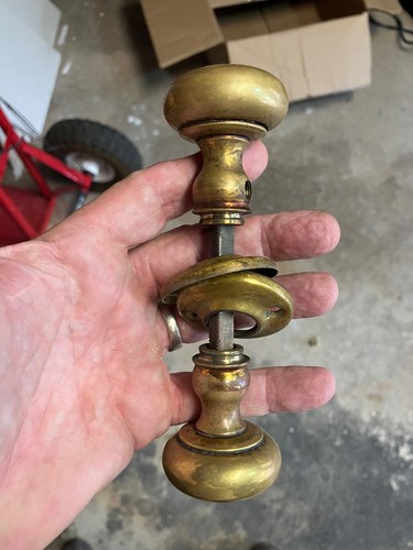 Brass door knob - knob, vintage