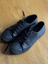 COS women’s Black Minimal Lace Up Plimsole leather Trainers Shoes EU 40 UK 6.5