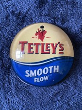 X10 Vintage Tetley Smooth Flow Bitter  3D Frogeye Pump Badge Lens T Bar Pub Font