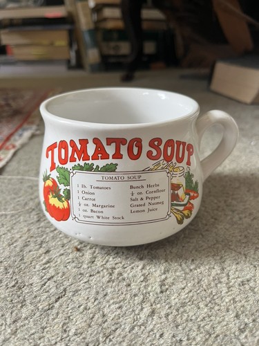 Vintage tomato soup recipe - vintage, mug