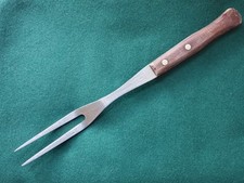 Vintage Prestige Carving Fork Wooden Handle Cutlery