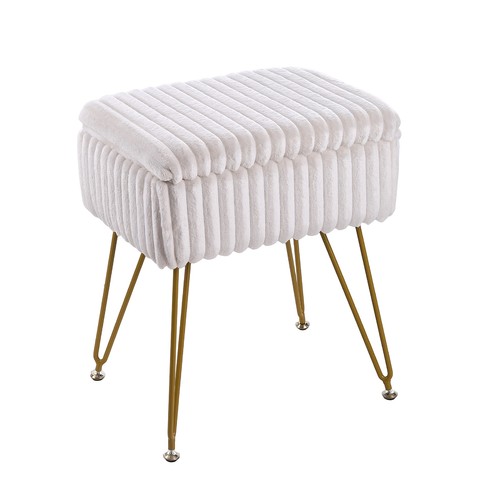 Vanity stool storage ottoman - vanity,