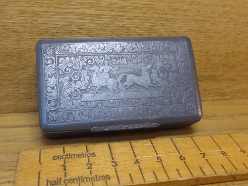 Antique vintage metal snuff - antique,