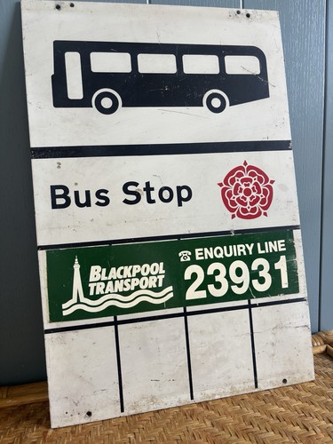 Vintage bus stop sign - stop, double